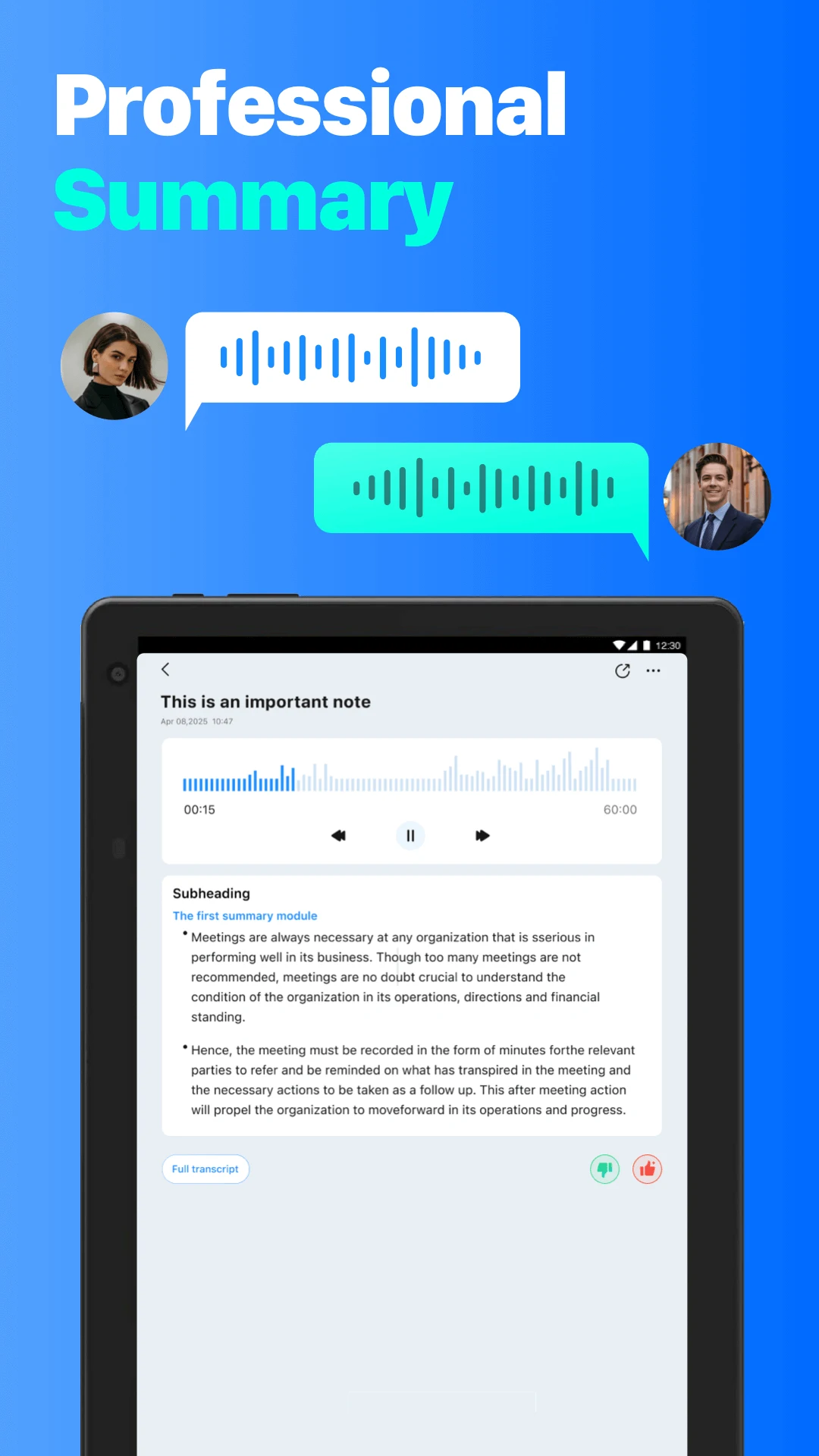 Voice Memo & Summary：NoteFlow screenshot