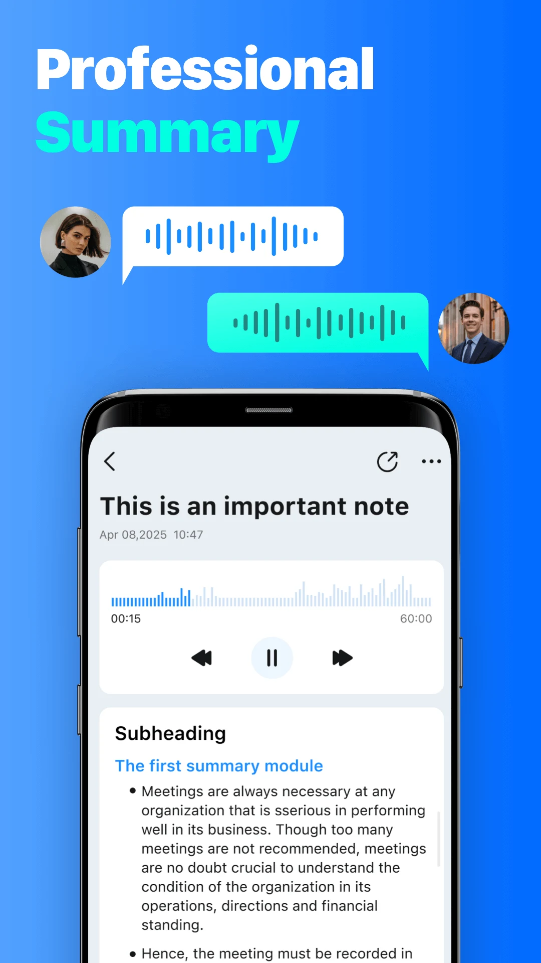Voice Memo & Summary：NoteFlow screenshot